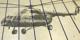 Гравировка фото вертолёта МЧС на керамограните 2000х1500мм