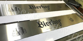 Для частной пивоварни Bierhof изготовлена вывеска из металла размером 2500х450мм.