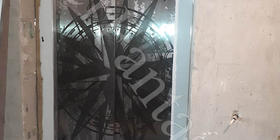 Оформление входной группы лифтов лазерной гравировкой 900х2200х40мм