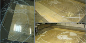 Входная группа на выставке с гравировкой на оргстекле: 1935х1010х10мм