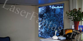 Карта Москвы. Гравировка с подсветкой. 1000х1200х8мм.