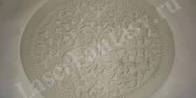 Мрамор белый. Лазерная гравировка натурального камня