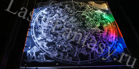 Подсветка оргстекла: 1550х1510х10 мм. Карта на потолок для ванной комнаты.