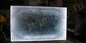 World Map. Лазерная гравировка с торцевой подсветкой