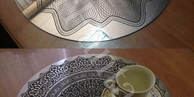 Предметы интерьера с гравировкой: подставка под горячее размером 400х2мм.