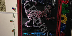 2016 год - год огненной обезьяны. Год движения, смекалки и благополучия. Зеркало 430х570мм.