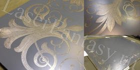 Обработка состаренного зеркала (1960х1520х4мм) по амальгаме в два прохода с дальнейшим нанесение на него потали