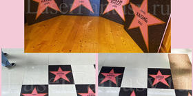 В новом ярко-розовом цвете изготовлена группа именных звёзд в Краснодар для ТЦ Красная площадь.