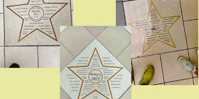 Пример установки выпускных звёзд в интерьере школы.